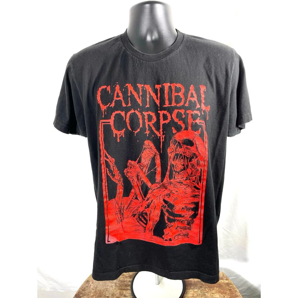 Cannibal Corpse Graphic Band T-Shirt Black Red Large